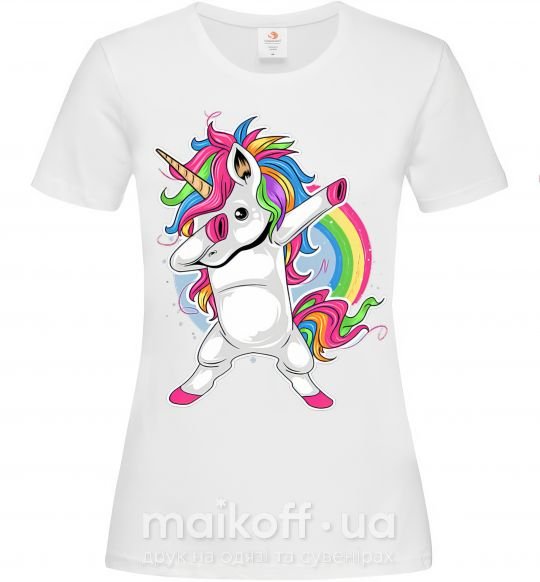 Женская футболка Hyping unicorn Белый фото
