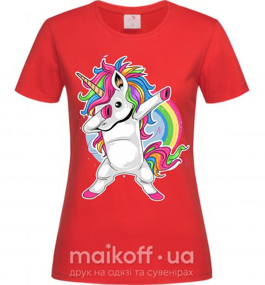 Жіноча футболка Hyping unicorn Червоний фото