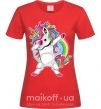 Женская футболка Hyping unicorn Красный фото