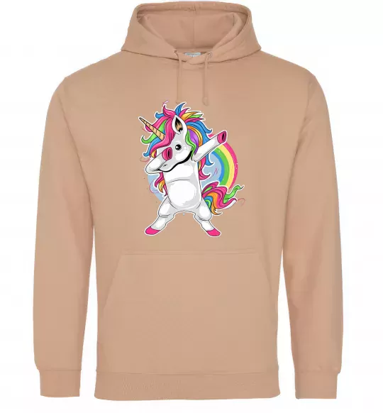 Женская толстовка (худи) Hyping unicorn Песочный фото