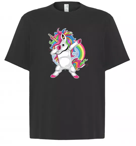 Футболка Оверсайз Hyping unicorn Чорний фото