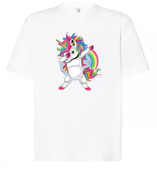 Футболка Оверсайз Hyping unicorn Білий фото