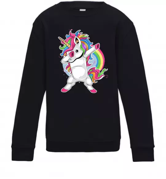 Дитячий світшот Hyping unicorn Чорний фото