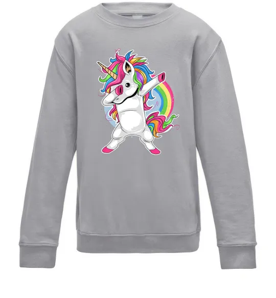 Дитячий світшот Hyping unicorn Сірий меланж фото