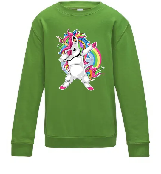 Дитячий світшот Hyping unicorn Лаймовий фото