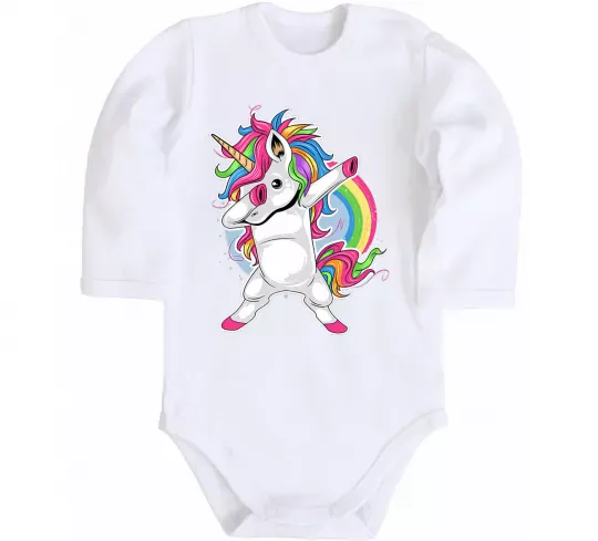 Детский боди Hyping unicorn Белый фото
