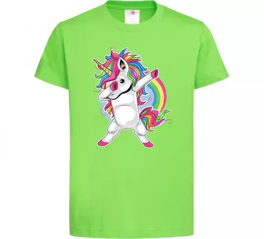 Детская футболка Hyping unicorn Лаймовый фото