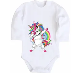 Детский боди Green unicorn Белый фото