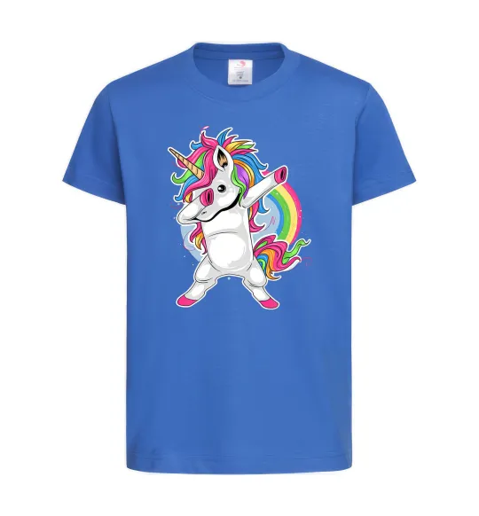 Детская футболка Hyping unicorn Ярко-синий фото