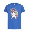 Детская футболка Hyping unicorn Ярко-синий фото