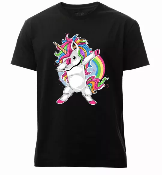 Чоловіча преміум футболка Hyping unicorn Чорний фото