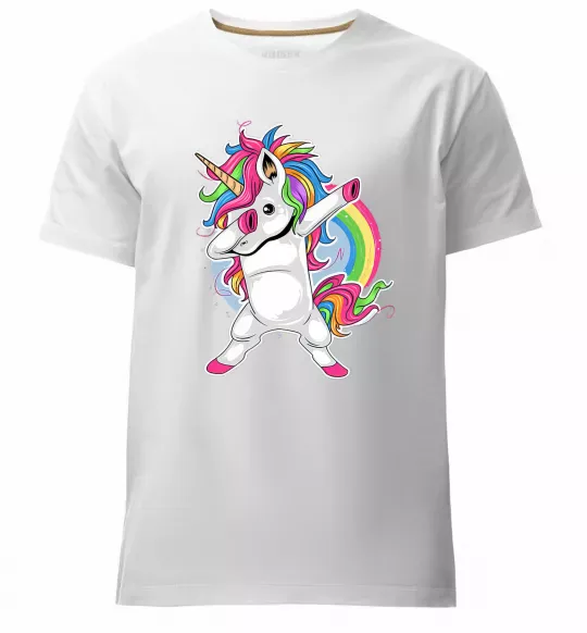 Чоловіча преміум футболка Hyping unicorn Білий фото