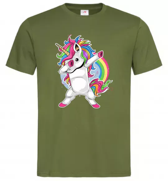 Чоловіча футболка Hyping unicorn Оливковий фото