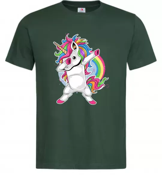 Чоловіча футболка Hyping unicorn Темно-зелений фото