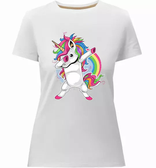 Жіноча преміум футболка Hyping unicorn Білий фото