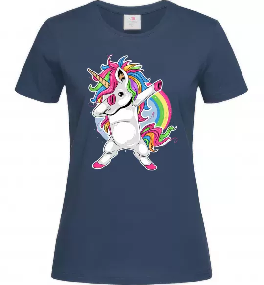 Жіноча футболка Hyping unicorn Темно-синій фото