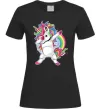 Жіноча футболка Hyping unicorn Чорний фото