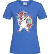 Жіноча футболка Hyping unicorn Яскраво-синій фото