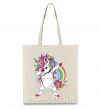 Эко-сумка Hyping unicorn Бежевый фото
