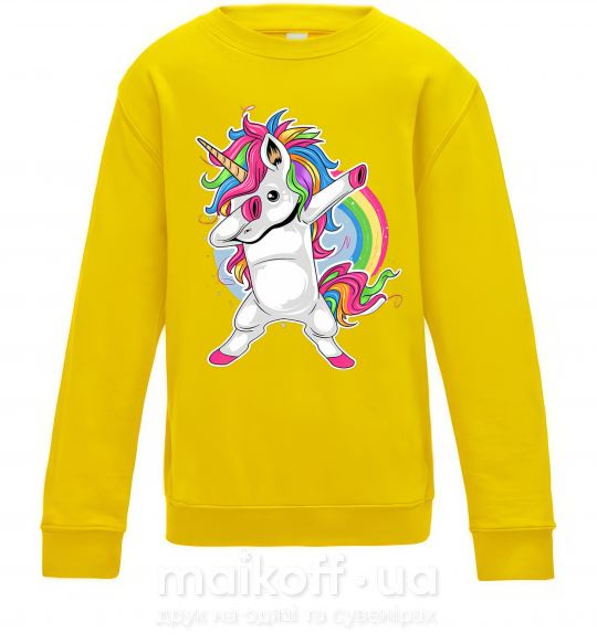 Дитячий світшот Hyping unicorn Сонячно жовтий фото