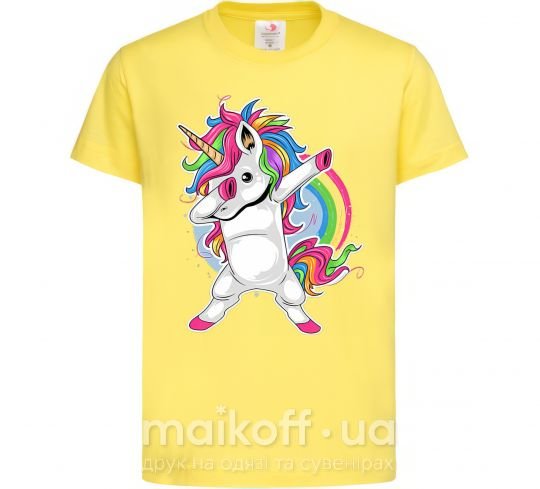 Дитяча футболка Hyping unicorn Лимонний фото