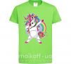 Дитяча футболка Hyping unicorn Лаймовий фото