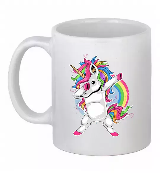Чашка керамическая Hyping unicorn Белый фото