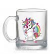 Чашка стеклянная Hyping unicorn Прозрачный фото