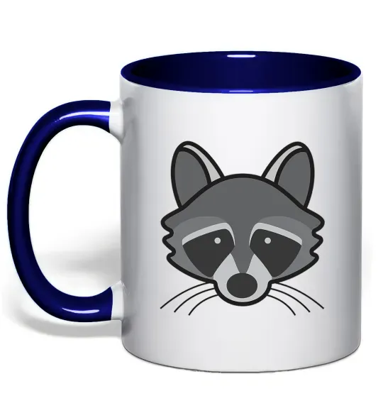 Чашка с цветной ручкой Єнот Глубокий темно-синий фото