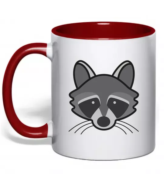 Чашка с цветной ручкой Єнот Красный фото