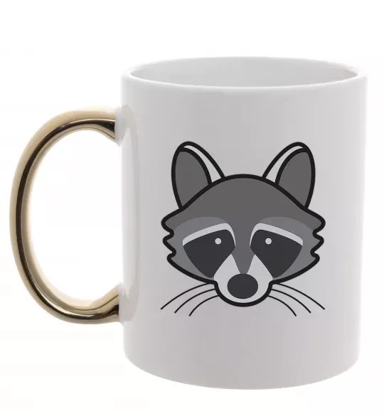 Чашка с цветной ручкой Єнот Золото фото