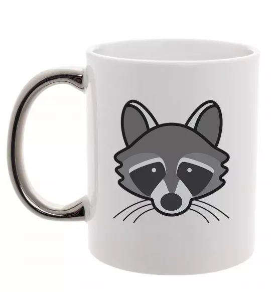 Чашка с цветной ручкой Єнот Серебро фото