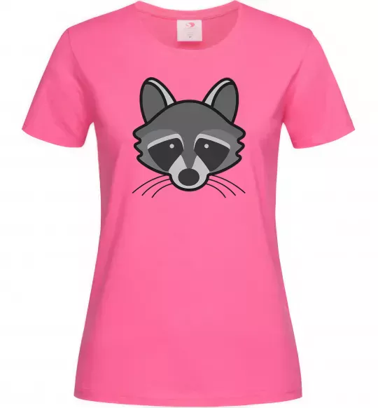 Женская футболка Єнот Ярко-розовый фото