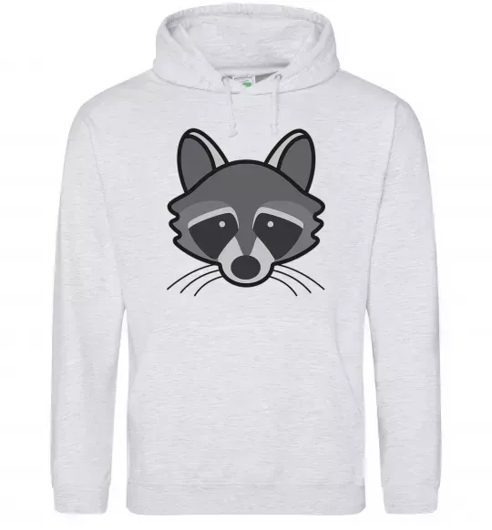 Мужская толстовка (худи) Єнот Серый меланж фото