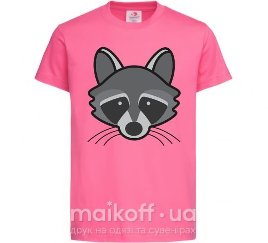 Детская футболка Енот Ярко-розовый фото