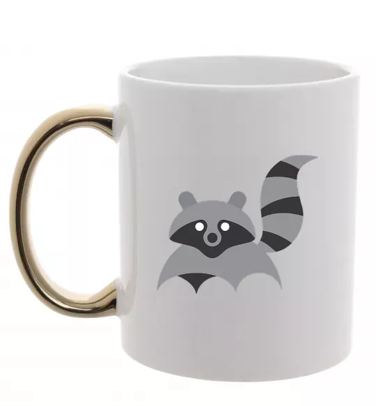 Чашка с цветной ручкой Racoon Золото фото