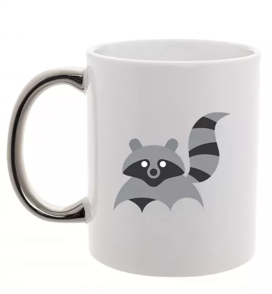 Чашка с цветной ручкой Racoon Серебро фото