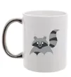 Чашка с цветной ручкой Racoon Серебро фото