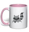 Чашка с цветной ручкой Racoon Нежно розовый фото