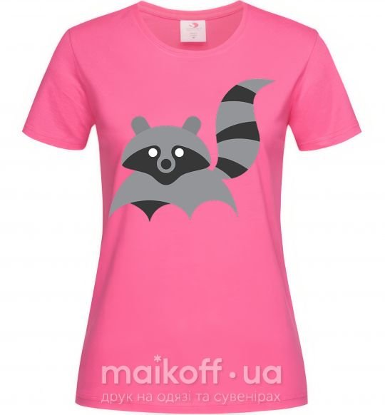 Жіноча футболка Racoon Яскраво-рожевий фото