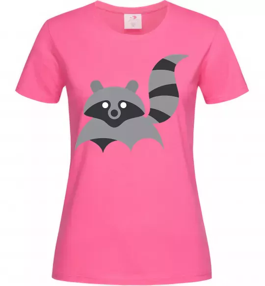 Женская футболка Racoon Ярко-розовый фото