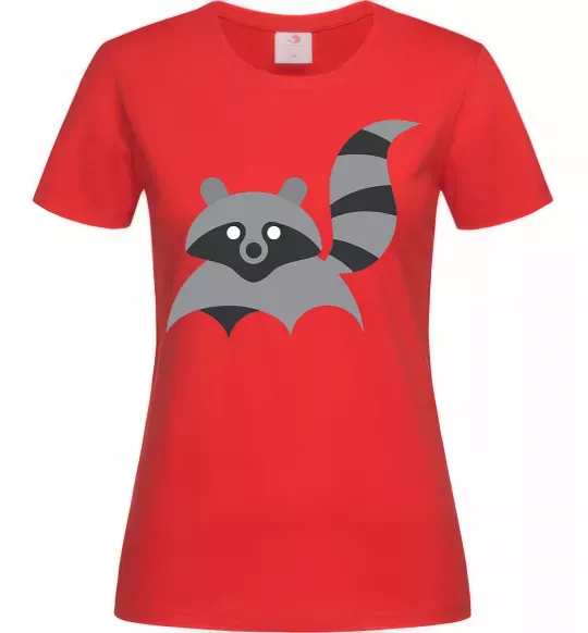 Женская футболка Racoon Красный фото