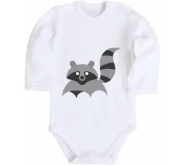 Дитячий бодік Racoon Білий фото