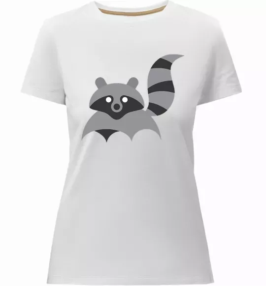 Жіноча преміум футболка Racoon Білий фото