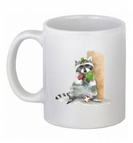 Чашка керамическая Єнот їсть