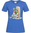 Женская футболка Єнот їсть Ярко-синий фото