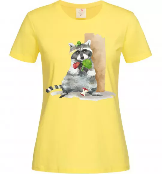 Женская футболка Єнот їсть Лимонный фото