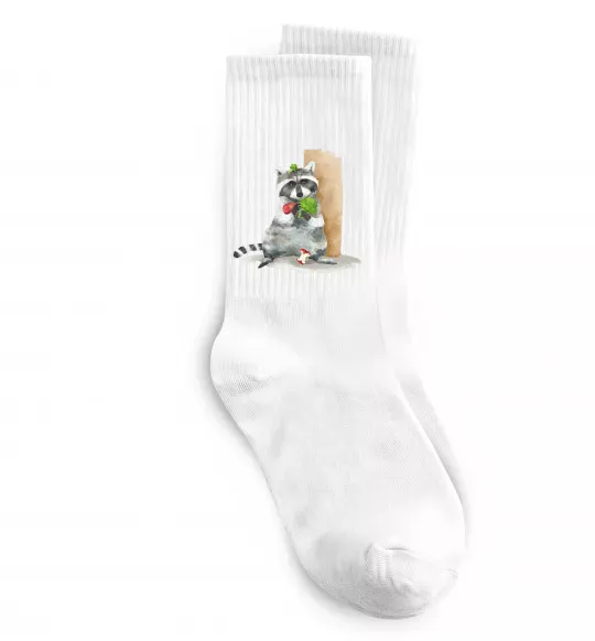 Носки Єнот їсть Белый фото