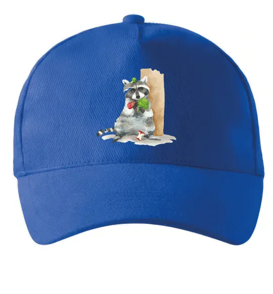 Кепка Єнот їсть Ярко-синий фото