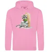 Жіноча толстовка (худі) Єнот їсть Рожевий фото
